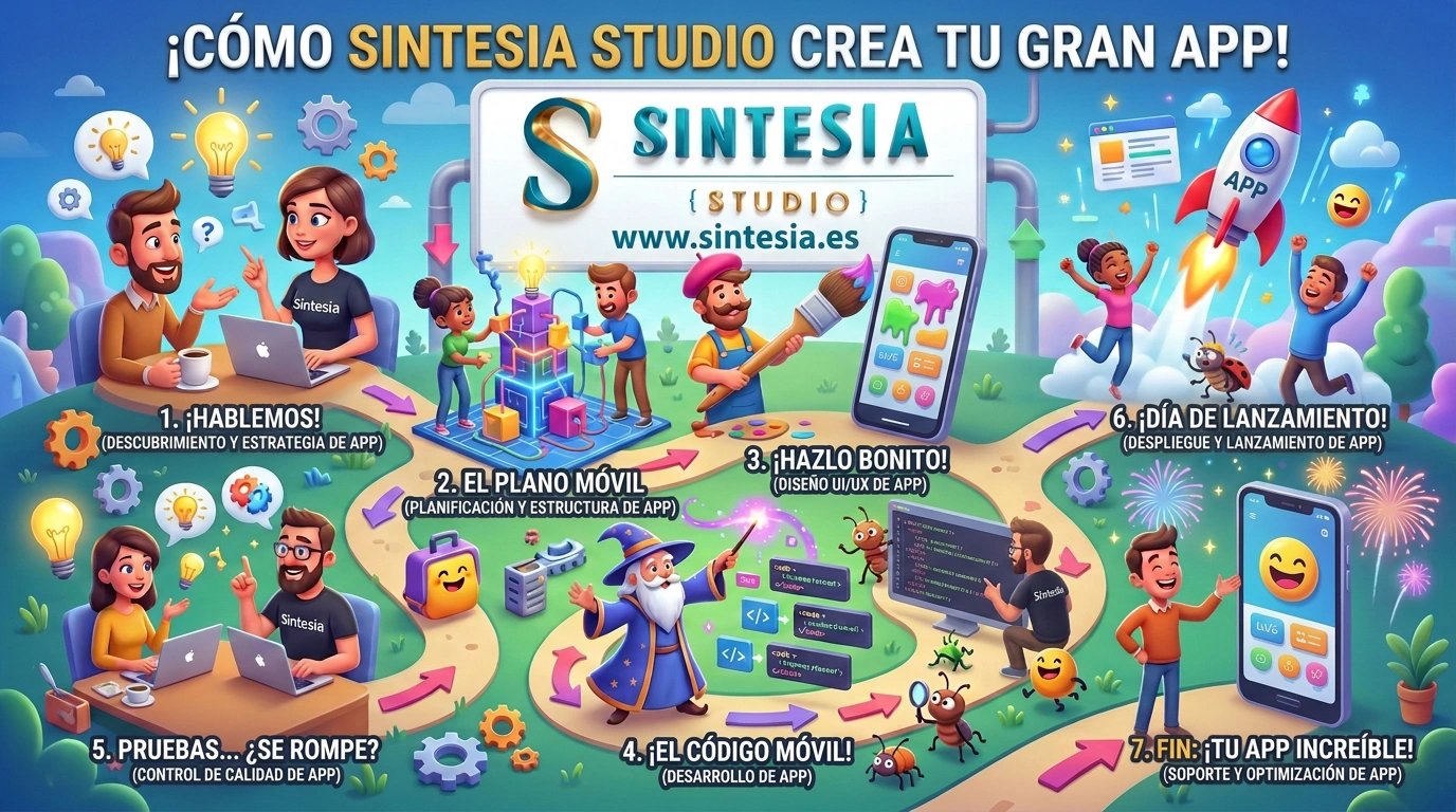 Creatividad visual generada para Sintesia Studio