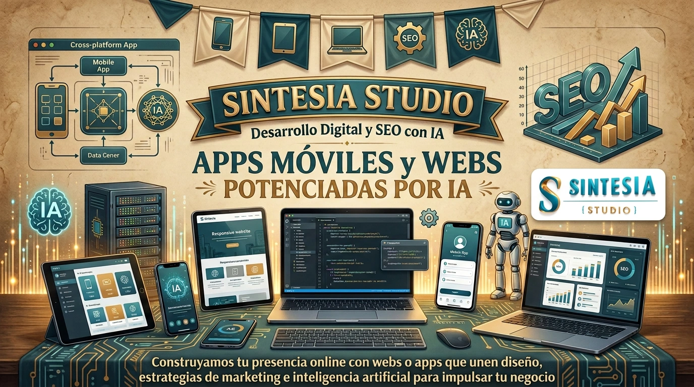 Creatividad visual generada para Sintesia Studio